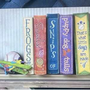 Nursery Book Spine Wall Art - Multicolor Decorative Blocks